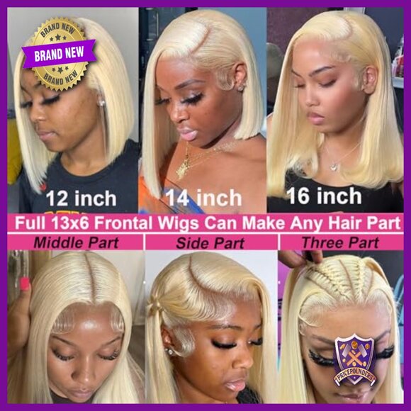 13x6 Lace Front Bob Wig Human Hair 180 Density Glueless Pre Plucked main image 5